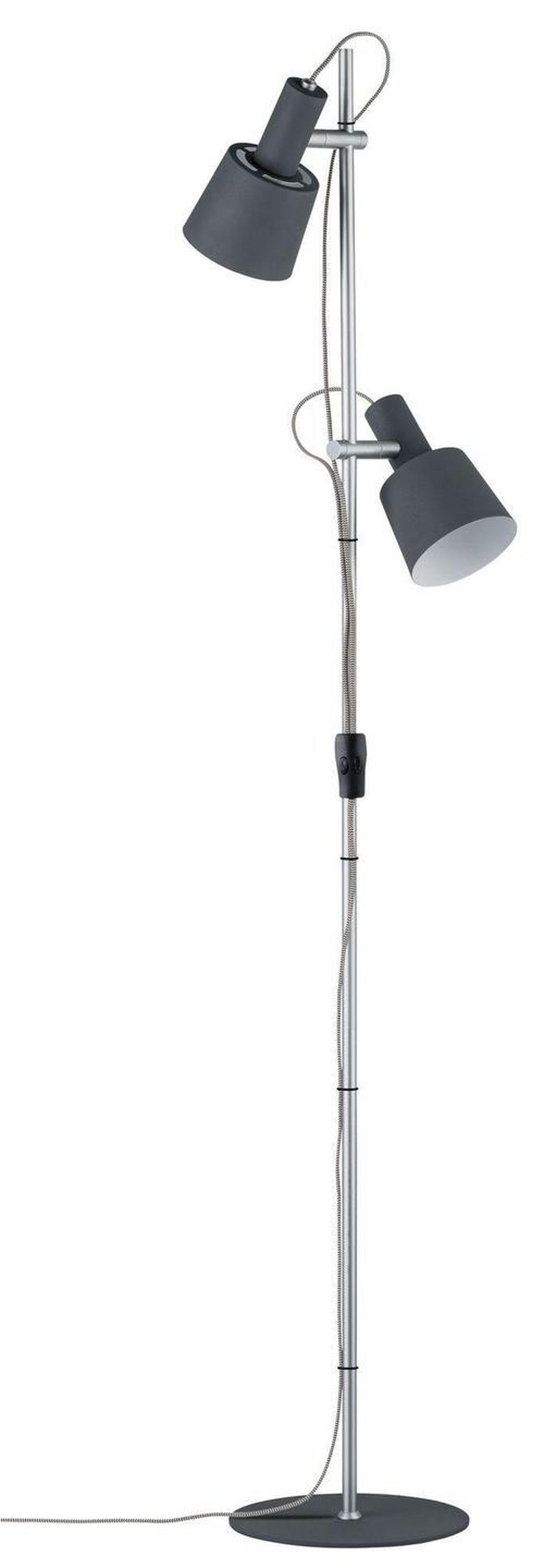 Stehlampe Haldar Dimmbar Chromfarben/dunkelgrau - Chromfarben/Dunkelgrau, Design, Metall (30/152cm) - Paulmann