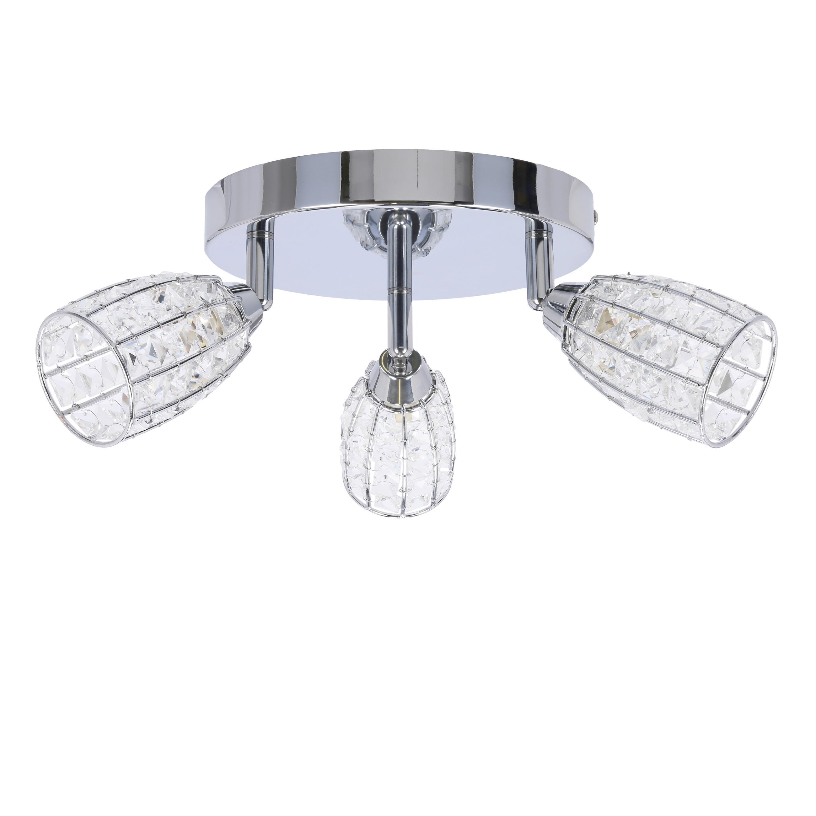 Deckenleuchte 98-13408 Shiba - Chromfarben/Transparent, Design, Glas/Metall (30/30/16cm)