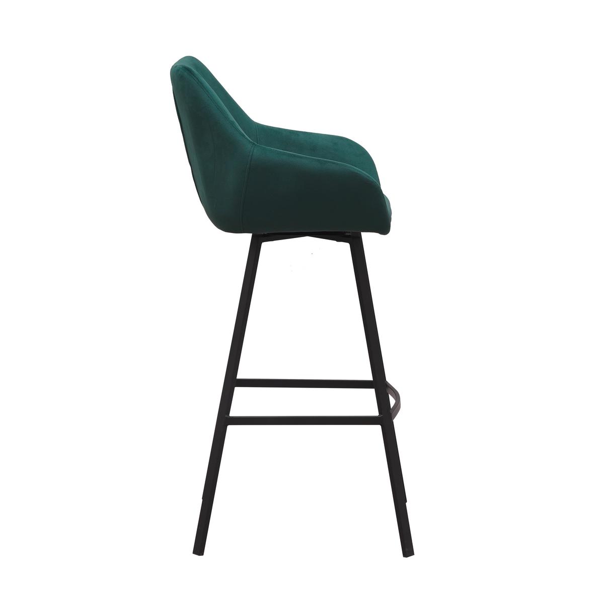 Barhocker-set Casper - Dunkelgrün/Schwarz, Design, Textil (55/109/57cm) - MID.YOU