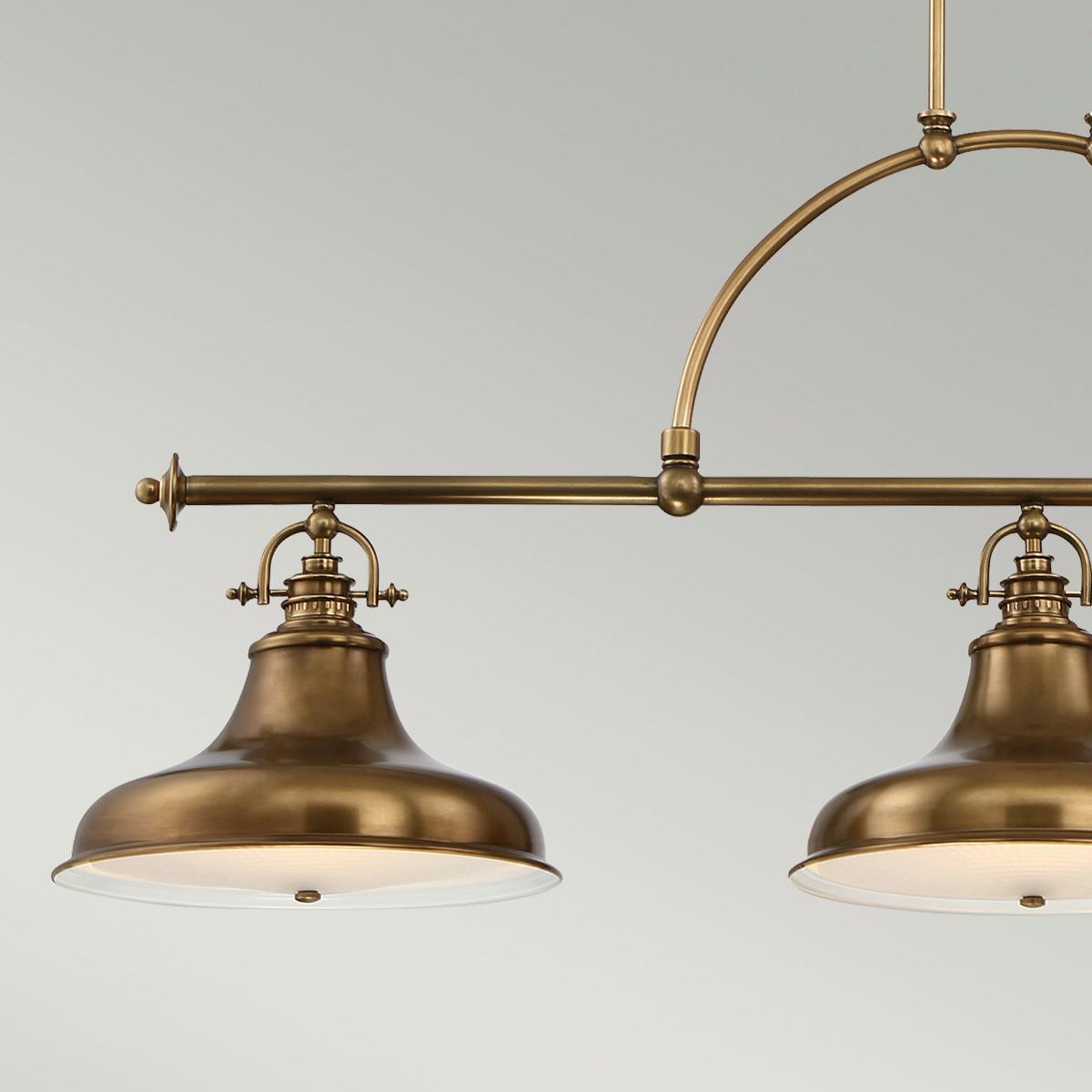 Hängeleuchte H: ca. 73 cm 3-Flammig Messingfarben - Messingfarben, Design, Glas/Metall (133.3/73/34.3cm) - Elstead Lighting