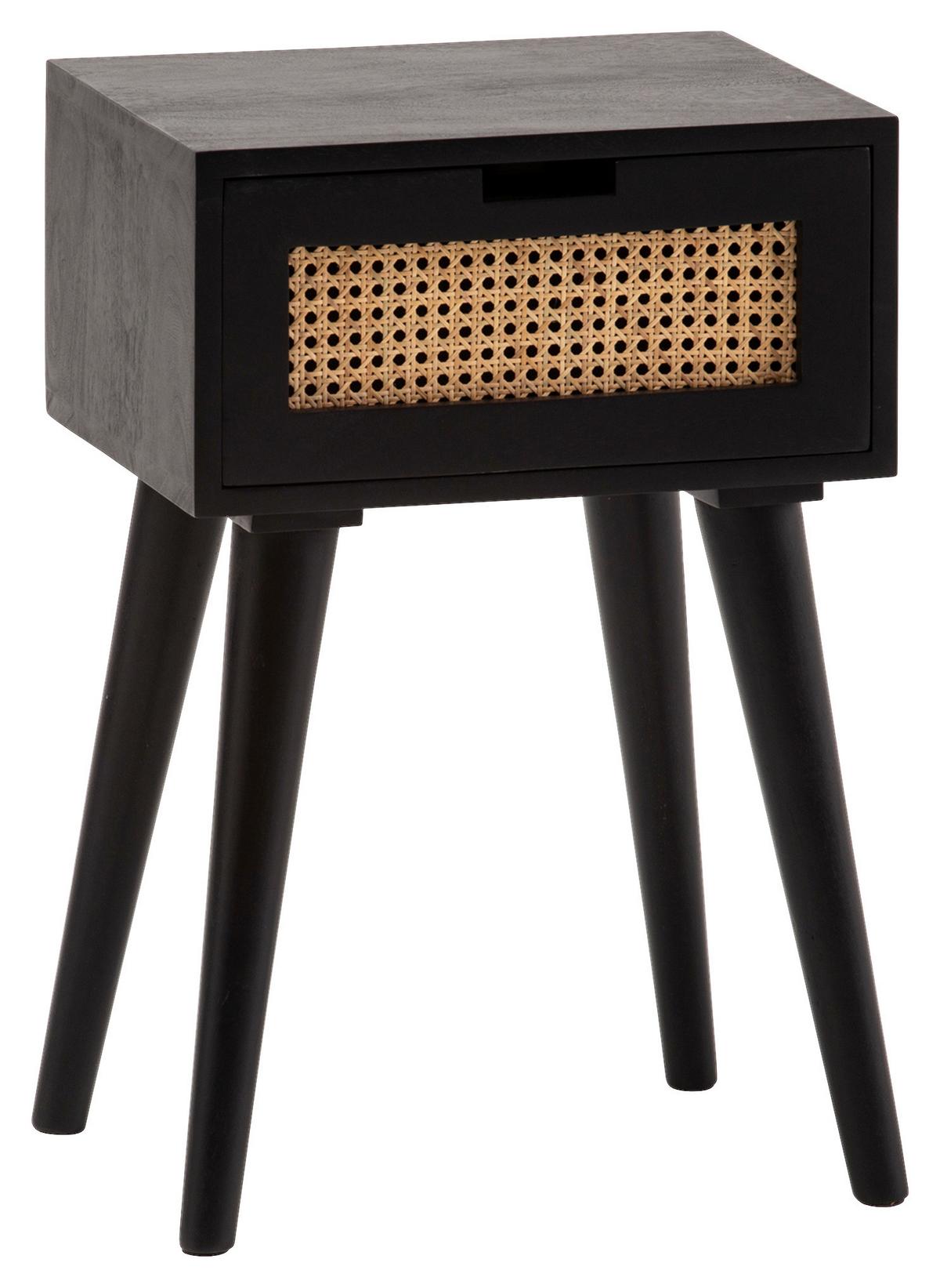 Nachtkästchen Schwarz, B: 40 Cm - Schwarz/Braun, LIFESTYLE, Holz (40/60/30cm) - MID.YOU