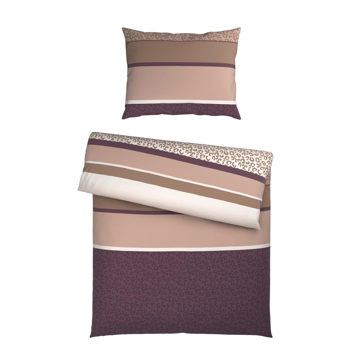 BETTWÄSCHE MARLENE - Beige/Lila, MODERN, Textil - Luca Bessoni