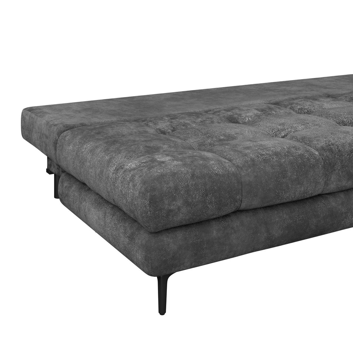 Schlafsofa Perla Schwarz B: 203 cm - Schwarz, KONVENTIONELL, Textil (203/94/96cm)
