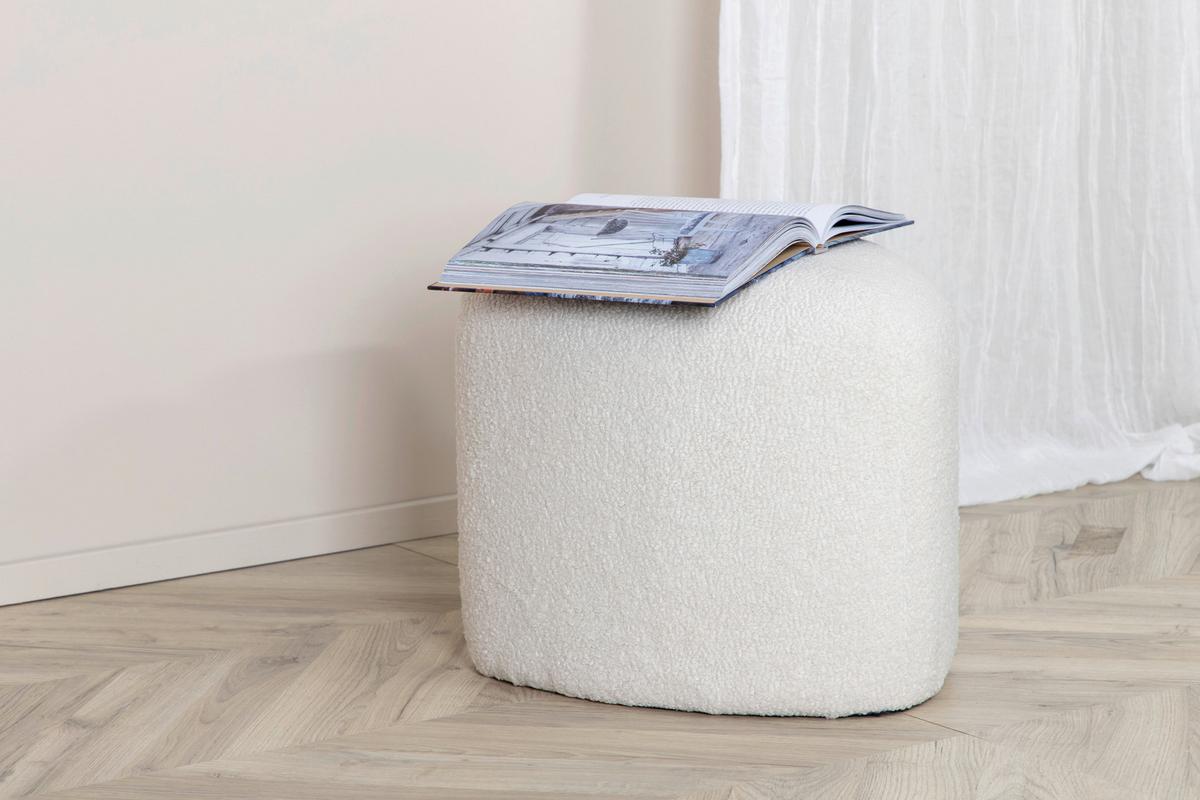 Pouf Peg - Weiß, Design, Textil (46/41/46cm) - Livetastic