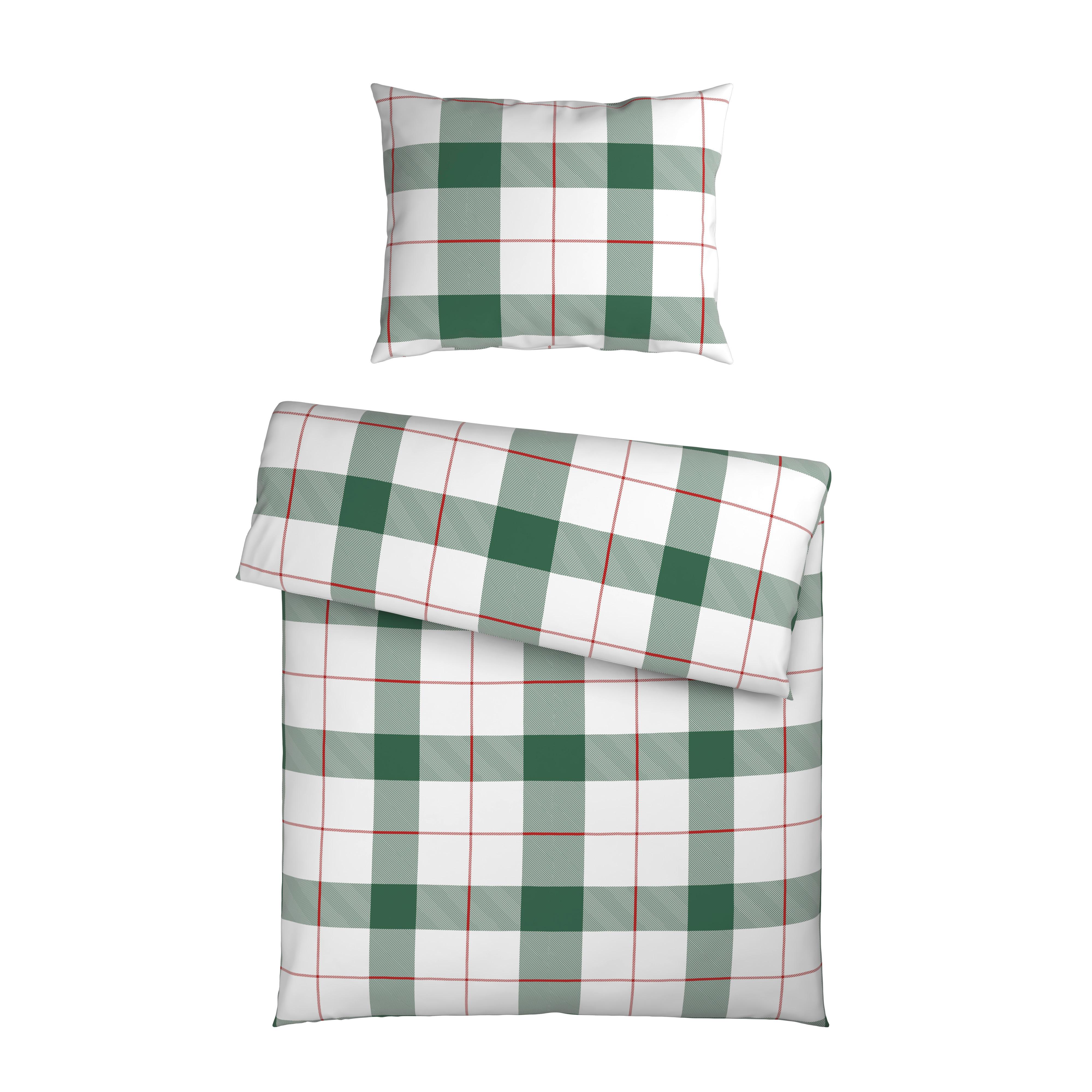 POSTEĽNÁ BIELIZEŇ KAROLIN - biela/zelená, Konventionell, textil (140/200cm) - Mömax