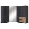 Eckkleiderschrank Costa Grau Eiche Artisan Dekor - Eiche Artisan/Grau, MODERN, Holzwerkstoff (208/197/253cm) - Rauch Möbel