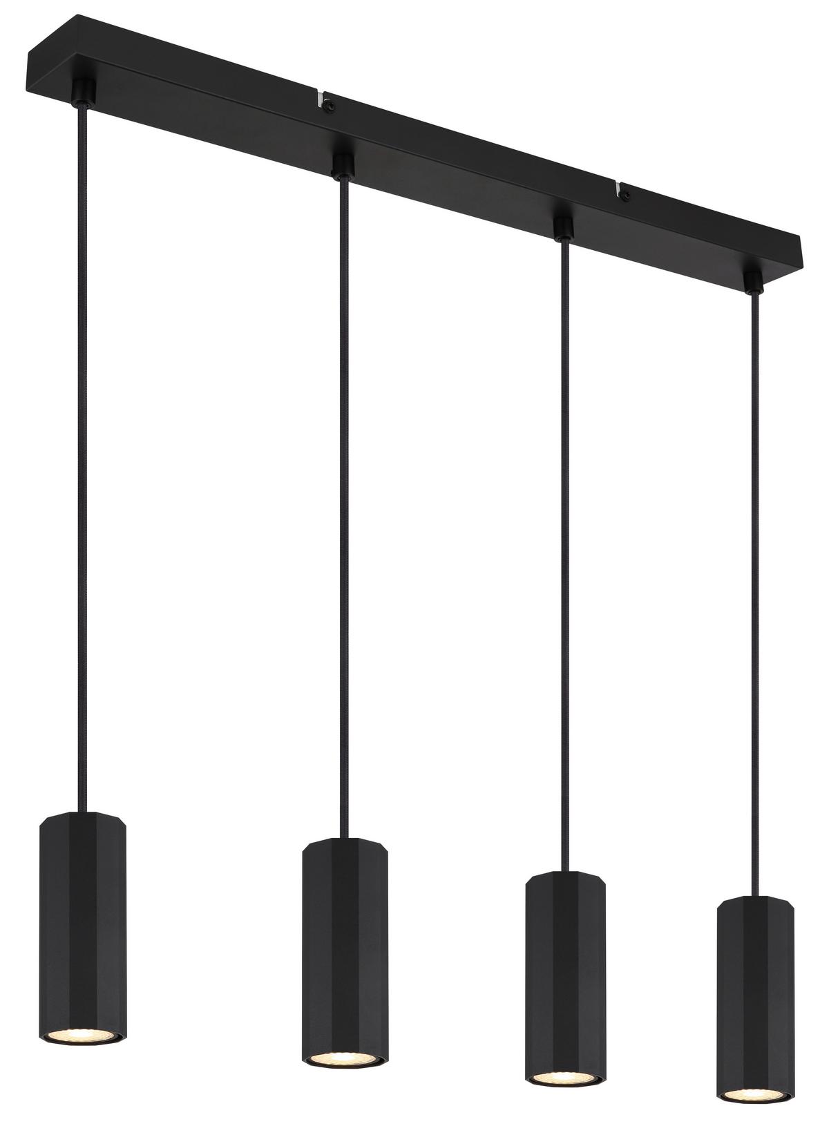 Hängeleuchte 57918-4hb James - Schwarz, Design, Metall (61/6/120cm) - Globo