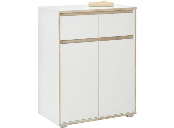 Komoda Pluto - biela/dub sonoma, Moderný, kompozitné drevo (80/103/48cm) Komoda Pluto - biela/dub sonoma, Moderný, kompozitné drevo (80/103/48cm)