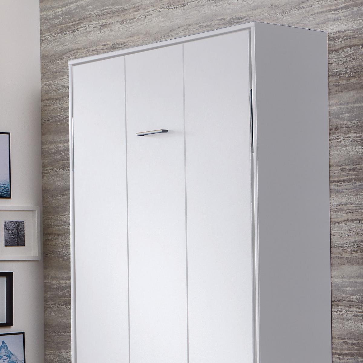 Schrankbett mit Lattenrost 90x200 Juist, Weiß - Weiß, KONVENTIONELL, Holz/Holzwerkstoff (90/200cm) - MID.YOU