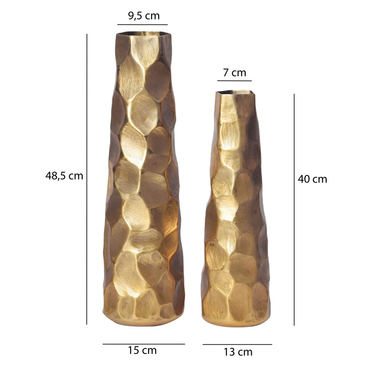 Dekovase 2er Set Goldfarben B: 15 Cm - Goldfarben, Design, Metall (15/48,5/15cm) - Livetastic