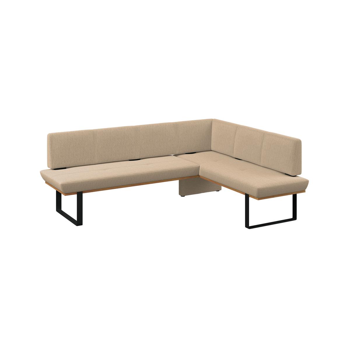 Eckbank Tristan Webstoff beige, S:225x175cm - Beige/Schwarz, MODERN, Holz/Textil (225/175cm) - James Wood