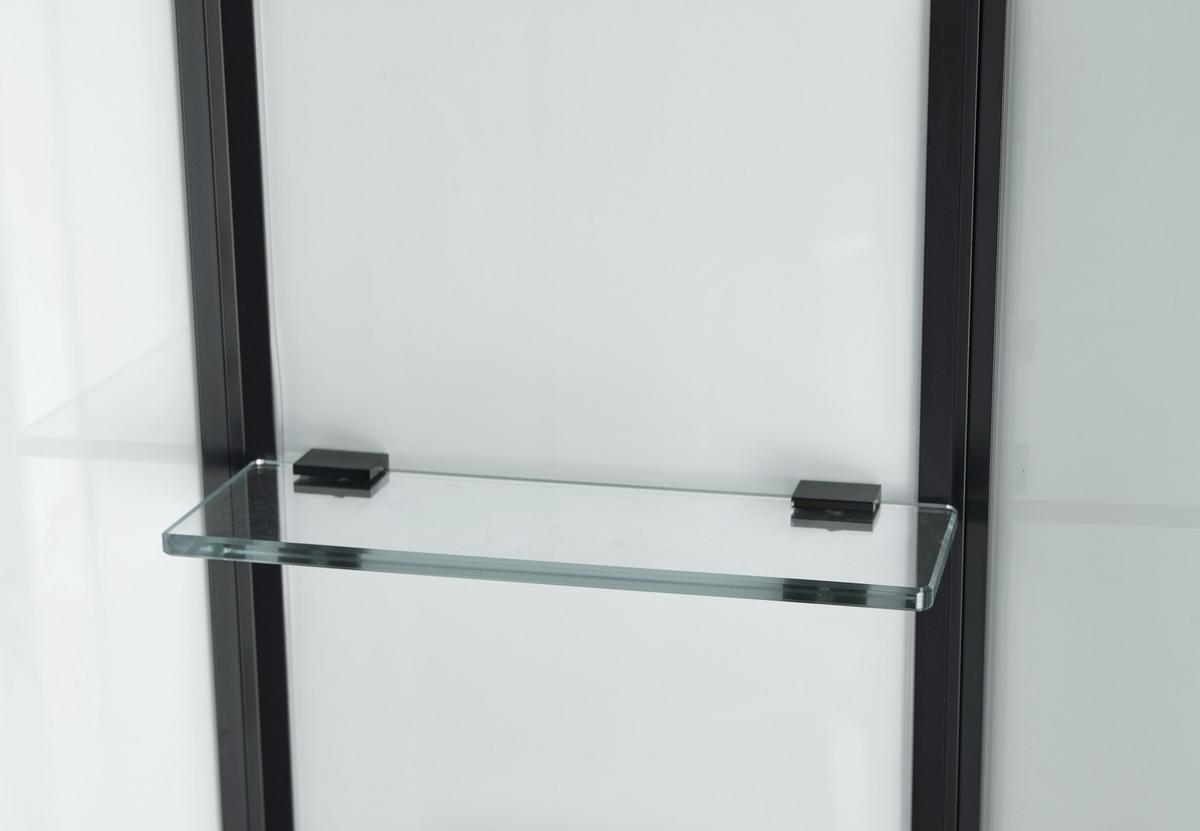 Sprchový kút s LED, Bluetooth, rádiom, čierna - čierna, Modern, sklo (120/80/225cm) - Sanotechnik