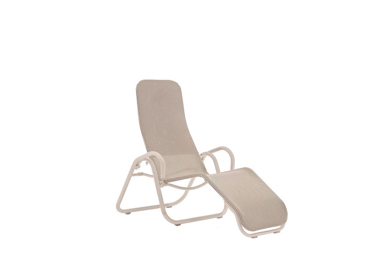 Sonnenliege Calypso - Ecru, MODERN, Kunststoff/Metall (164/70/111cm) - Beldano