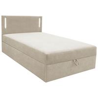 Boxbett mit Bettkasten 120x200 cm Beige Carlos - Beige/Schwarz, Basics, Holzwerkstoff/Textil (121/110/210cm) - Livetastic