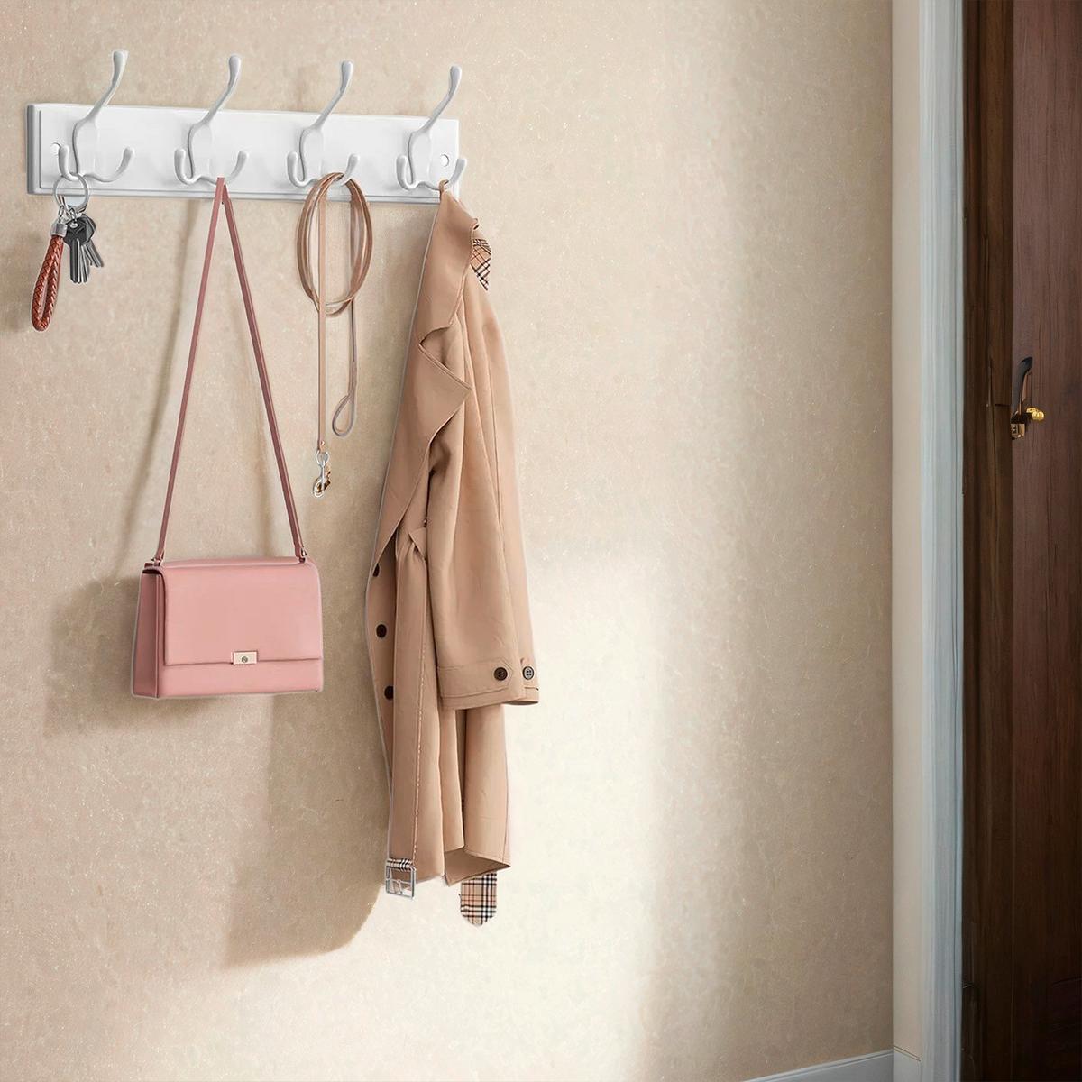 Wandgarderobe Weiß B: 40 Cm - Weiß, Basics, Holzwerkstoff/Metall (40/7cm)