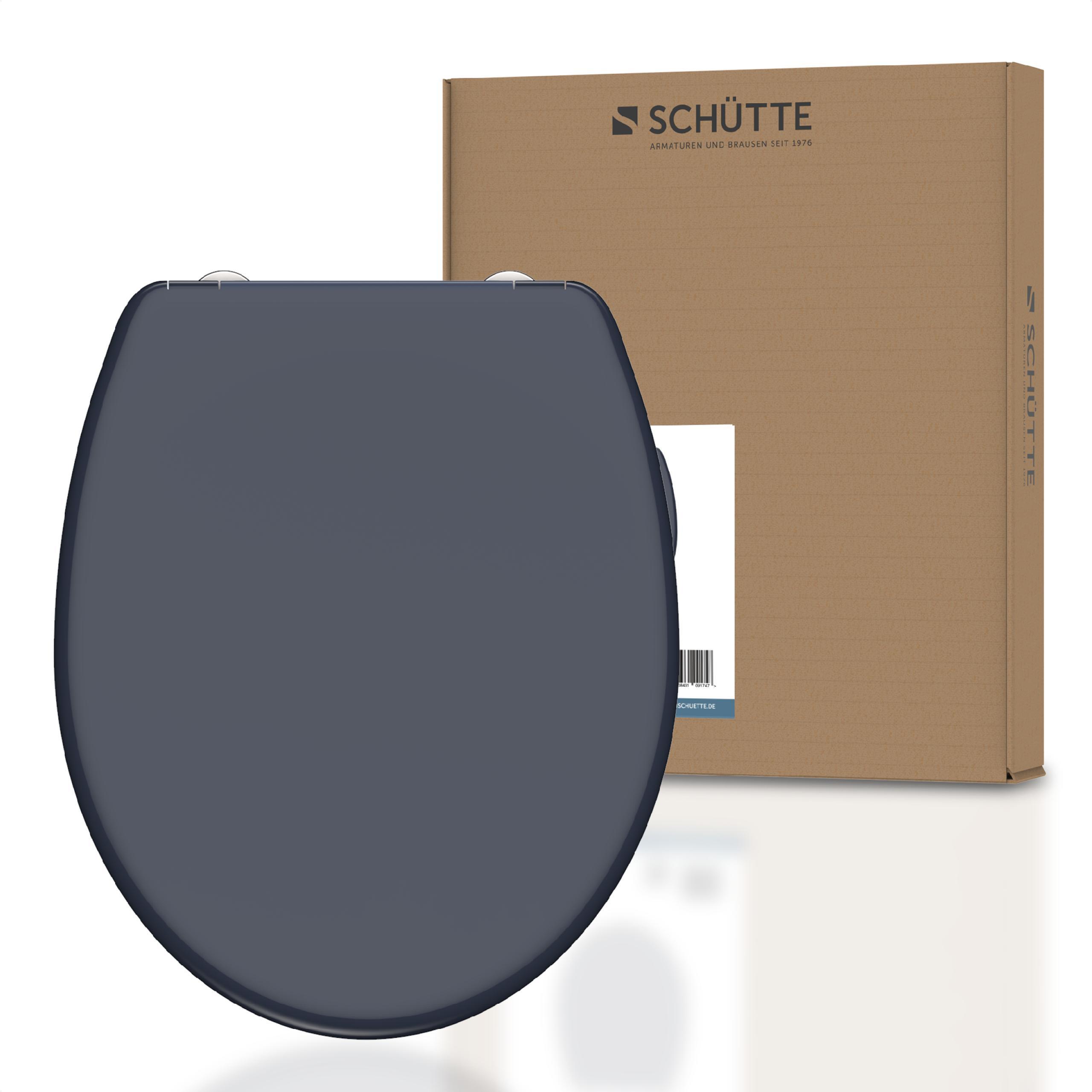 WC-Sitz Anthrazit mit Absenkautomat B: 45 cm - Anthrazit, Basics, Kunststoff (45/5,5/37,5cm) - Schütte