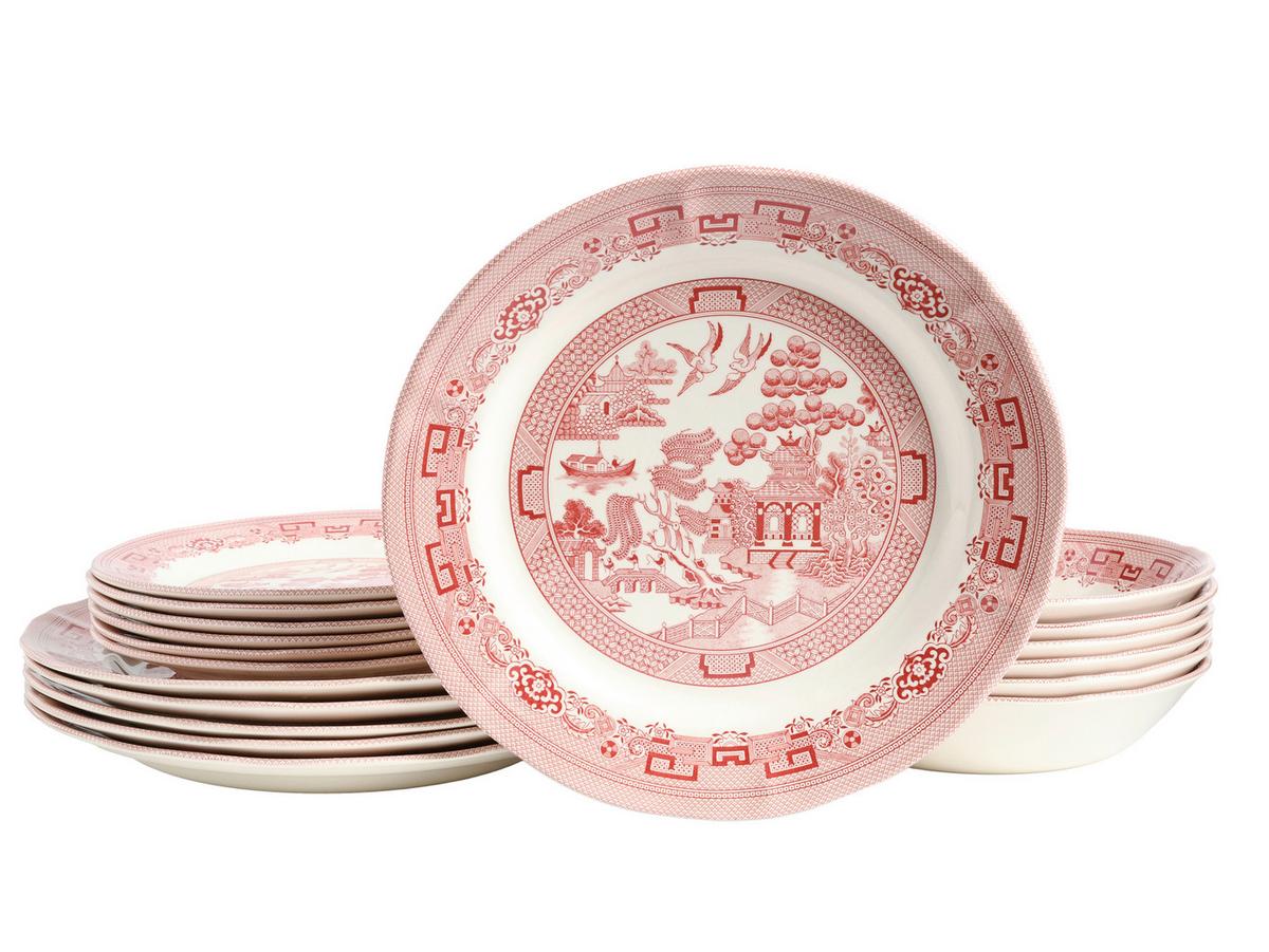 Tafelservice China Town Rot, Weiß L: 31 Cm - Rot/Weiß, Basics, Keramik - Creatable