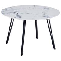 Esstisch Edwin - Schwarz/Weiß, LIFESTYLE, Holzwerkstoff/Metall (120/75/120cm) - Livetastic