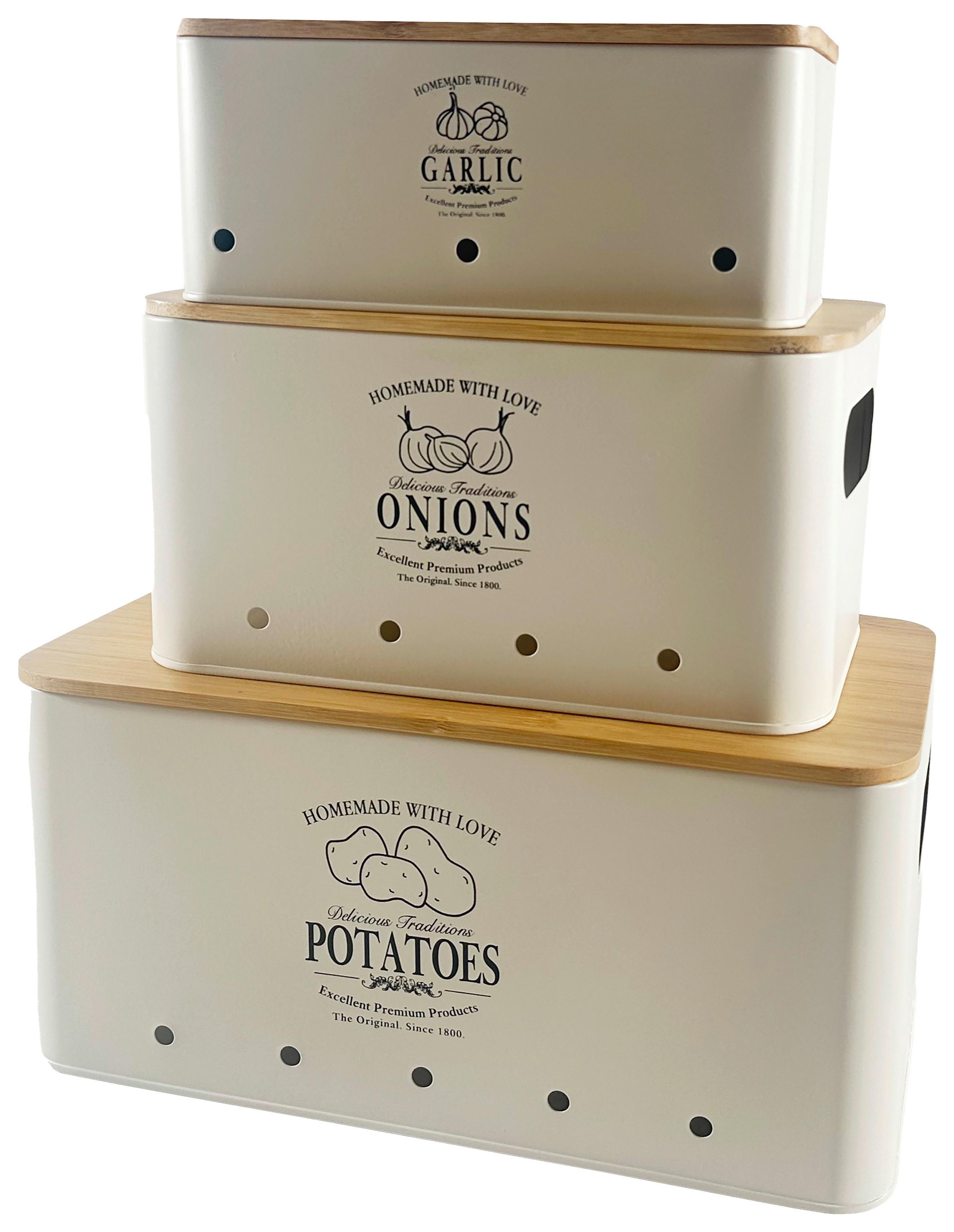 Vorratsdosenset Fanny - Schwarz/Weiß, Basics, Naturmaterialien/Metall - James Wood