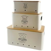 Vorratsdosenset Fanny - Schwarz/Weiß, Basics, Naturmaterialien/Metall - James Wood