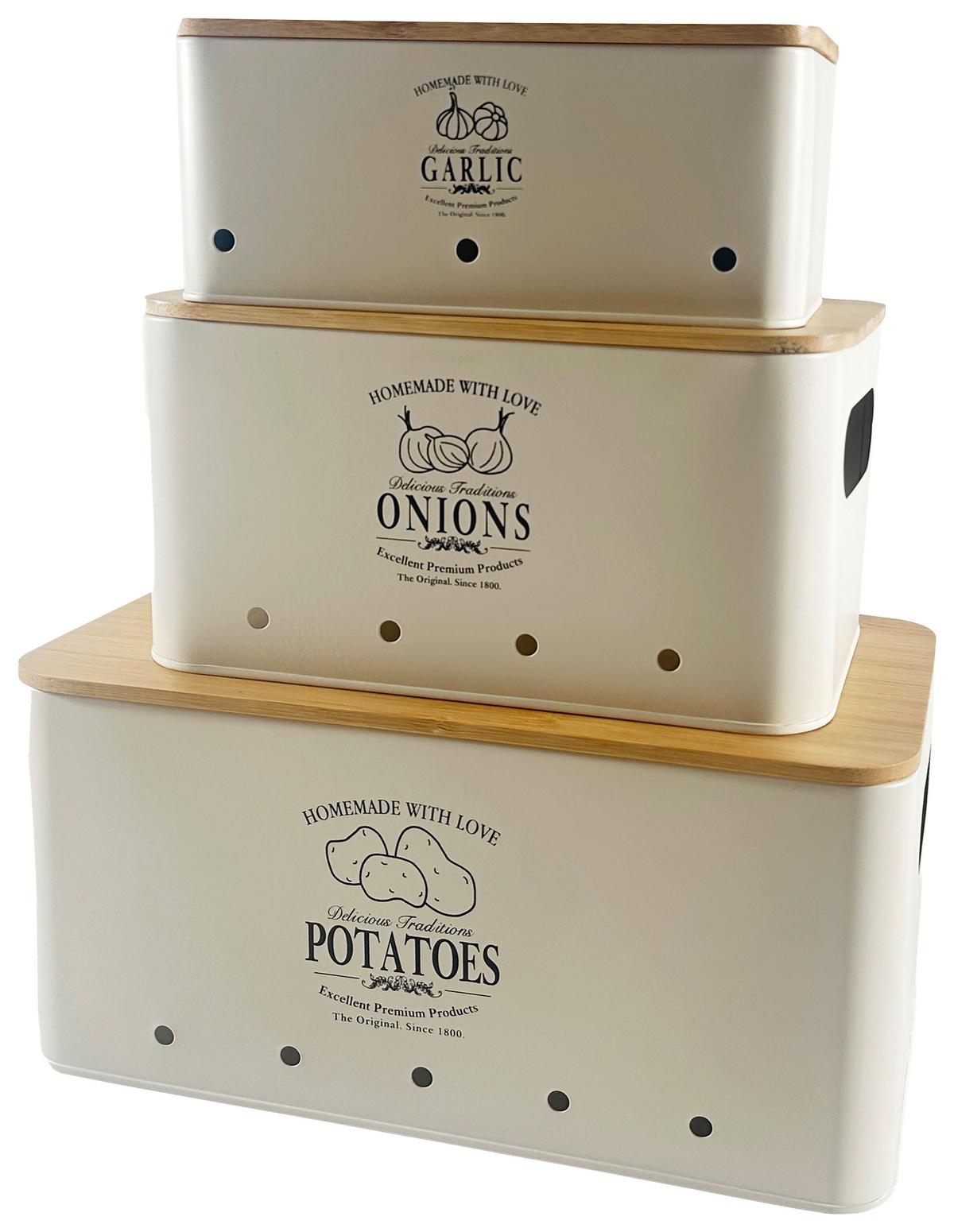 Vorratsdosenset Fanny - Schwarz/Weiß, Basics, Naturmaterialien/Metall - James Wood