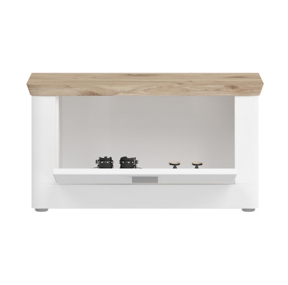 Garderobenbank Michigan B:79 cm 1 Klappe Weiß - Weiß, LIFESTYLE, Holzwerkstoff (79/44/37cm) - MID.YOU
