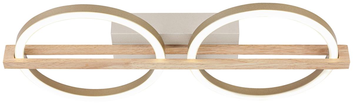 LED-DECKENLEUCHTE CAMILLO - Champagner/Naturfarben, Basics, Holzwerkstoff/Kunststoff (46/20/6cm) - Luca Bessoni
