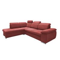 Ecksofa Vasto Rot S: 228x283 cm - Chromfarben/Rot, Design, Textil (228/283cm) - Livetastic