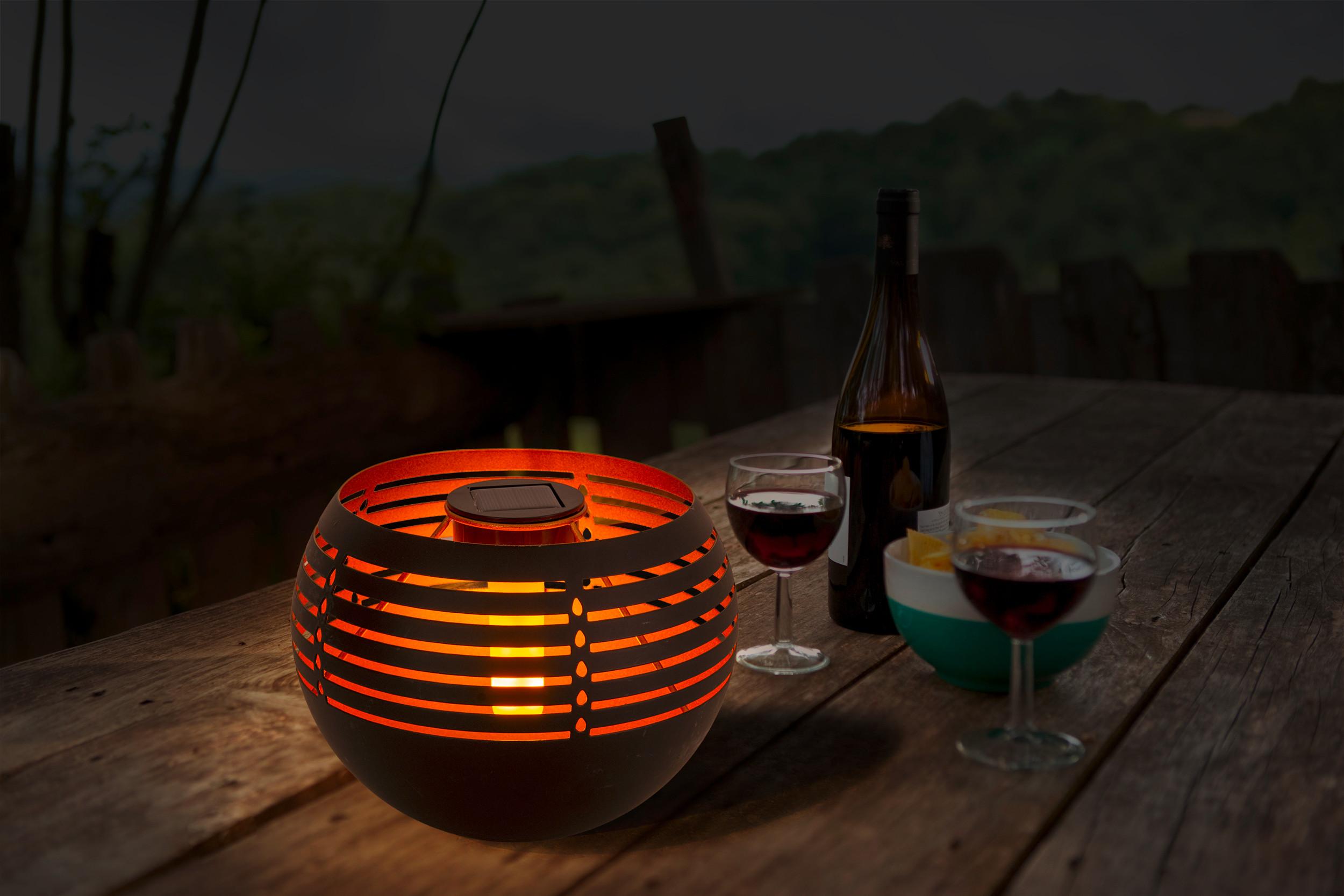 Solarleuchte Schwarz/gold 36xled Warmweiß H: 16cm - Goldfarben/Schwarz, Basics, Kunststoff/Metall (21/16cm) - Näve