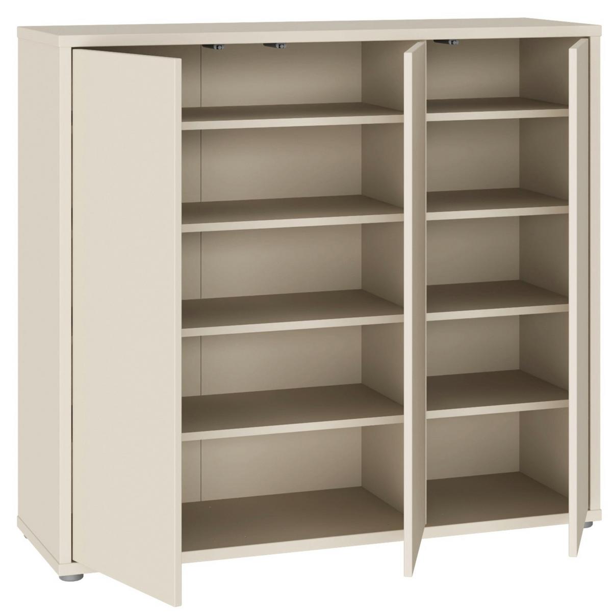Botník Alice, barva kašmírová, š: 109cm - šedá/pískové barvy, Moderní, kompozitní dřevo/plast (109,2/99,1/34,9cm)