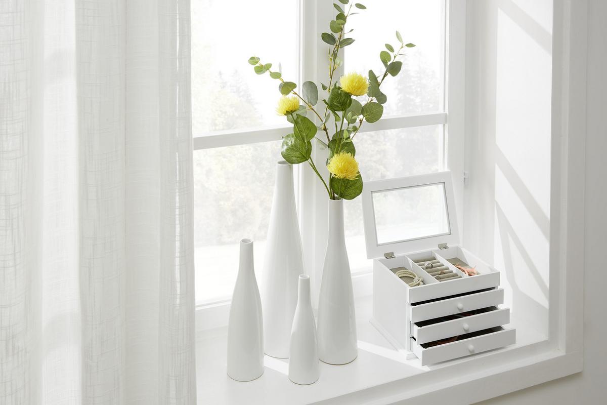 VÁZA PLANCIO - bílá, Moderní, keramika (5,5/20.5cm) - Modern Living