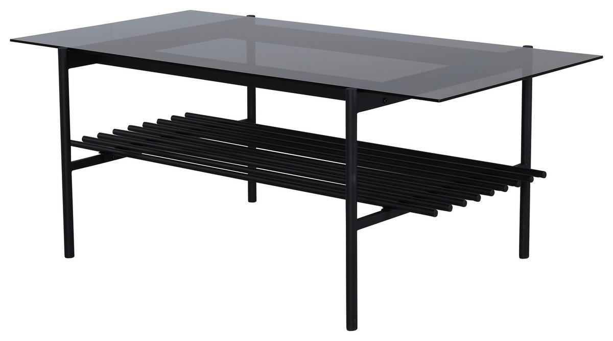 Couchtisch Von Staf - Schwarz, Design, Glas/Metall (120/60/48cm) - Livetastic