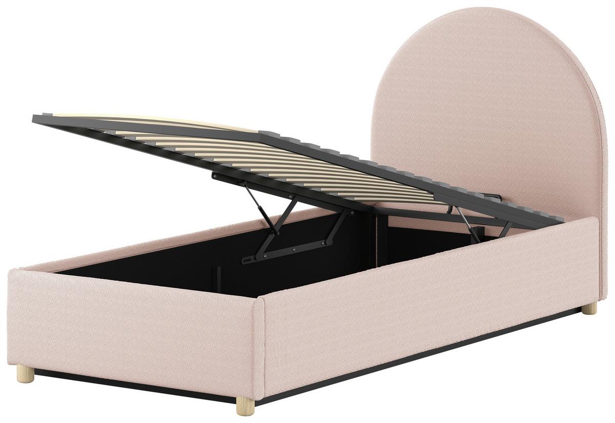 KINDER-/JUNIORBETT Moon Rosa 90x200cm - Rosa/Naturfarben, ROMANTIK / LANDHAUS, Holz/Textil (90/200cm) - Vipack