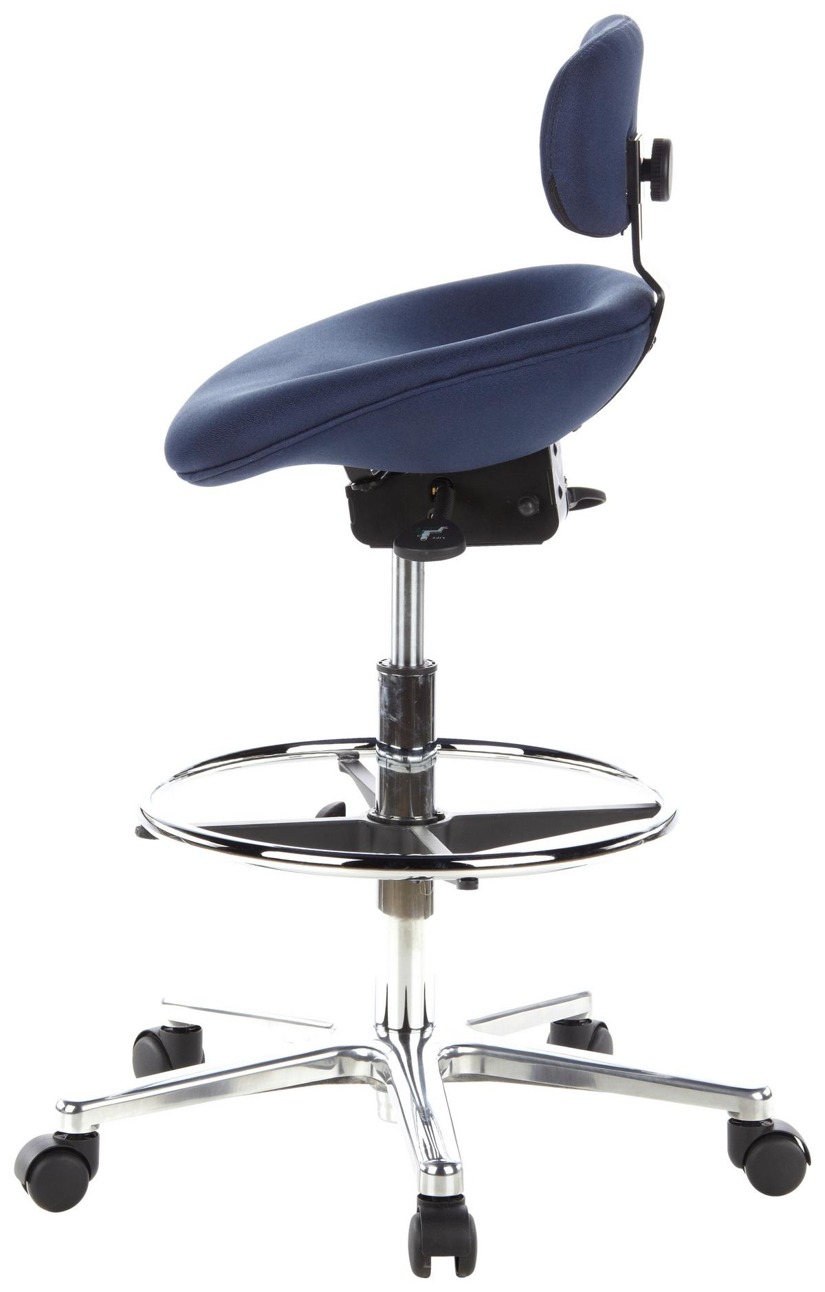 Bürohocker Work Mf Blau Bis 100 Kg - Blau/Silberfarben, Basics, Kunststoff/Textil (50/106/40cm) - MID.YOU