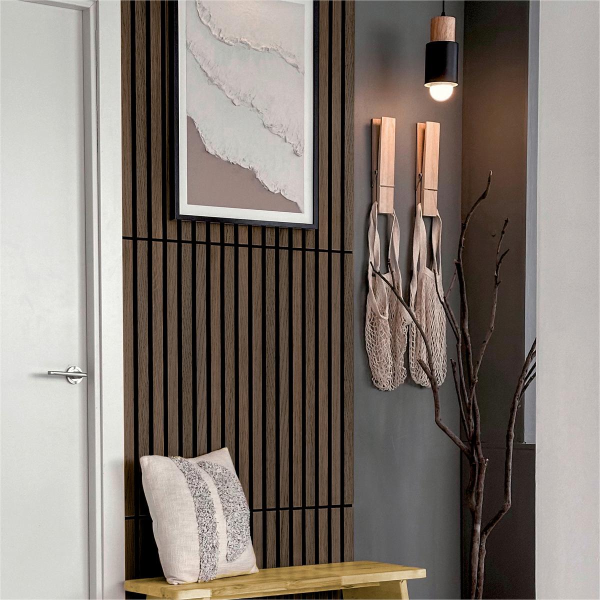 Akustikpaneel Compact Eiche Dunkel - Eichefarben/Dunkelbraun, Basics, Holz/Holzwerkstoff (30.5/244/1.03cm) - Novel