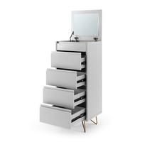 Kommode Weiß B: 45cm - Messingfarben/Weiß, Design, Glas/Holzwerkstoff (45/110/40cm) - Livetastic