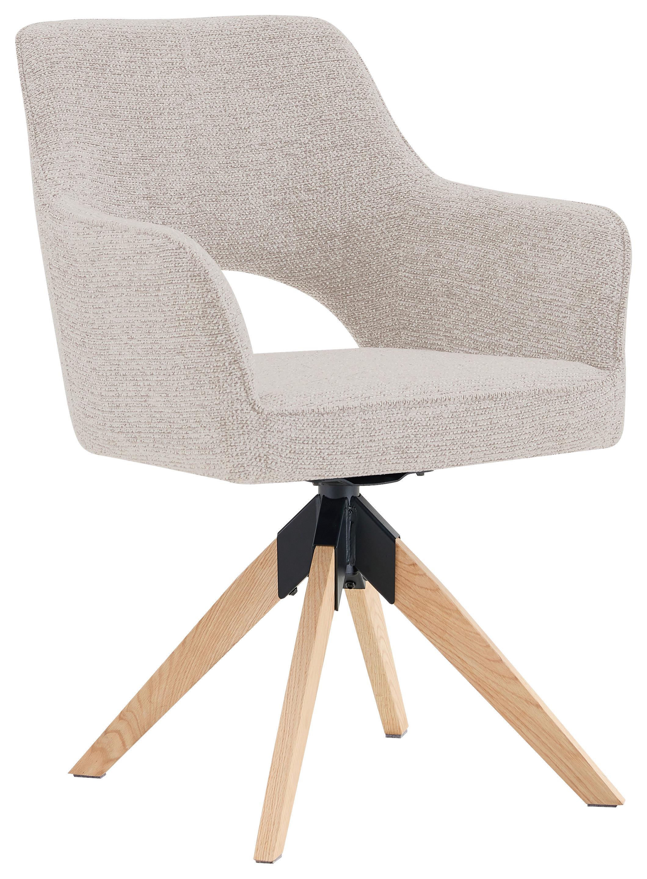 Armlehnstuhl Puro Eichefarben/Beige B: 60 cm - Eichefarben/Beige, MODERN, Holz/Textil (60/89/65,5cm) - Livetastic