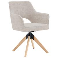 Armlehnstuhl Puro Eichefarben/Beige B: 60 cm - Eichefarben/Beige, MODERN, Holz/Textil (60/89/65,5cm) - Livetastic