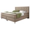 Boxspringbett Mit Topper Kingsize 180x210 Köln - Silberfarben/Cappuccino, KONVENTIONELL, Textil (180/115/210cm) - MID.YOU
