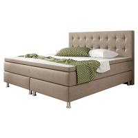 Boxspringbett Mit Topper Kingsize 180x210 Köln - Silberfarben/Cappuccino, KONVENTIONELL, Textil (180/115/210cm) - MID.YOU