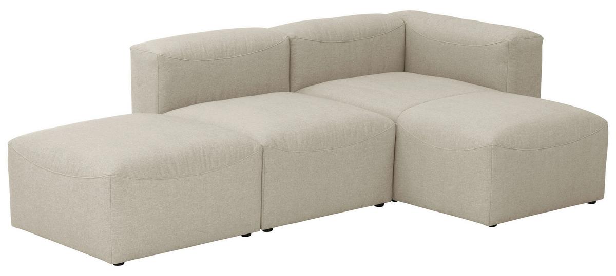Ecksofa Lena Creme Flachgewebe - Creme, Design, Textil (250/73/160cm) - Max Winzer
