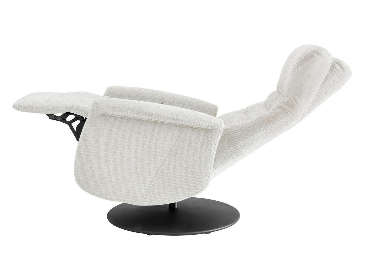 Relaxsessel Latina Creme 360 Grad Drehbar, B: 72 Cm - Schwarz/Weiß, MODERN, Textil (72/118/85-165cm) - Livetastic