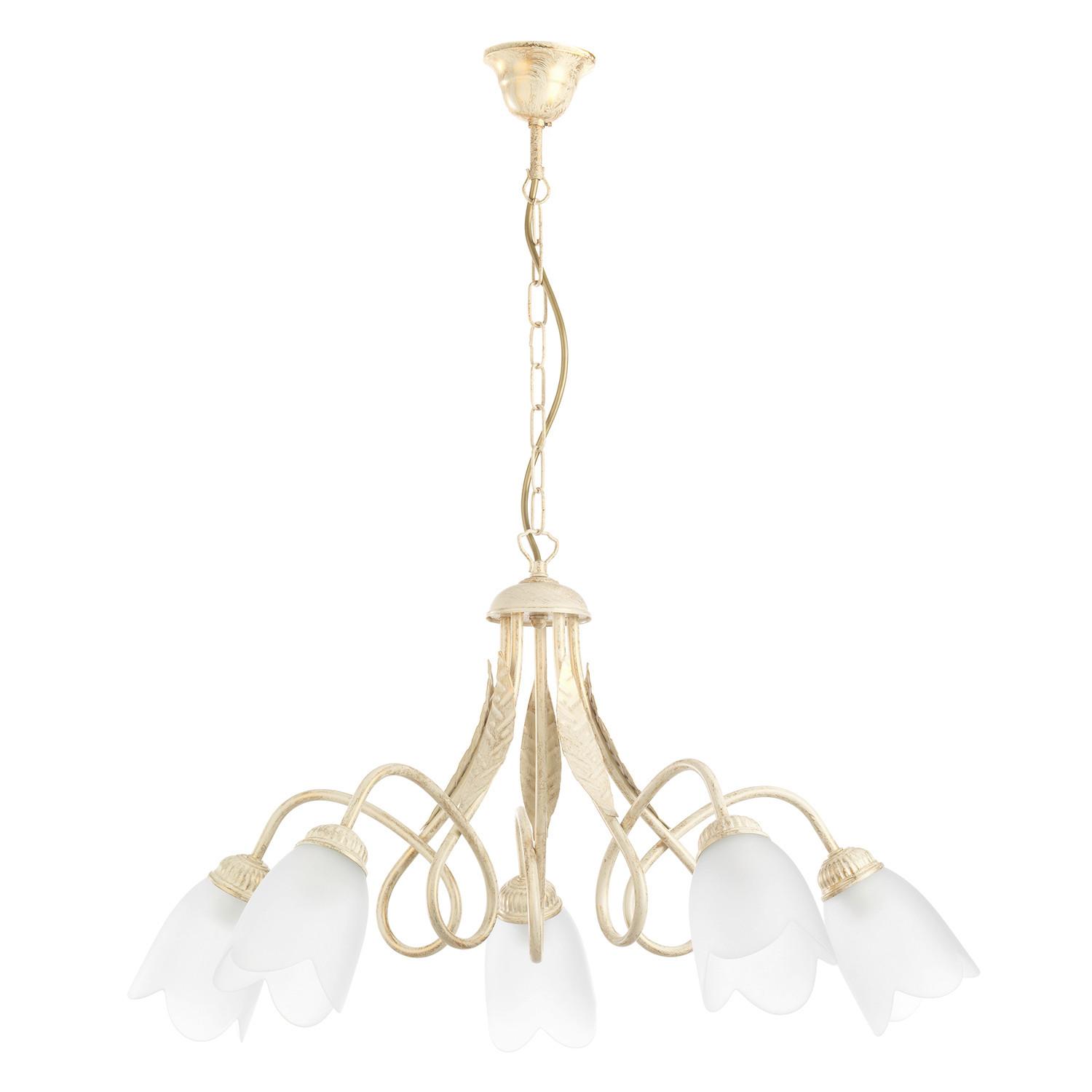 Kronleuchter 4250/5A - Weiß, KONVENTIONELL, Glas/Metall (75/75/82cm)