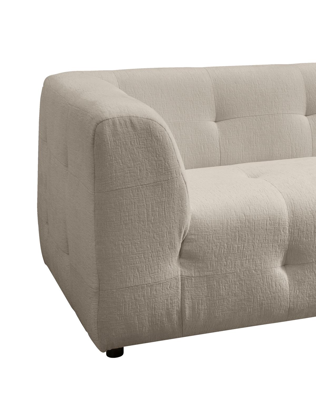 2-Sitzer-Sofa Velice, Taupe B: 184 cm - Taupe/Schwarz, Design, Textil (184/72/95cm) - Livetastic