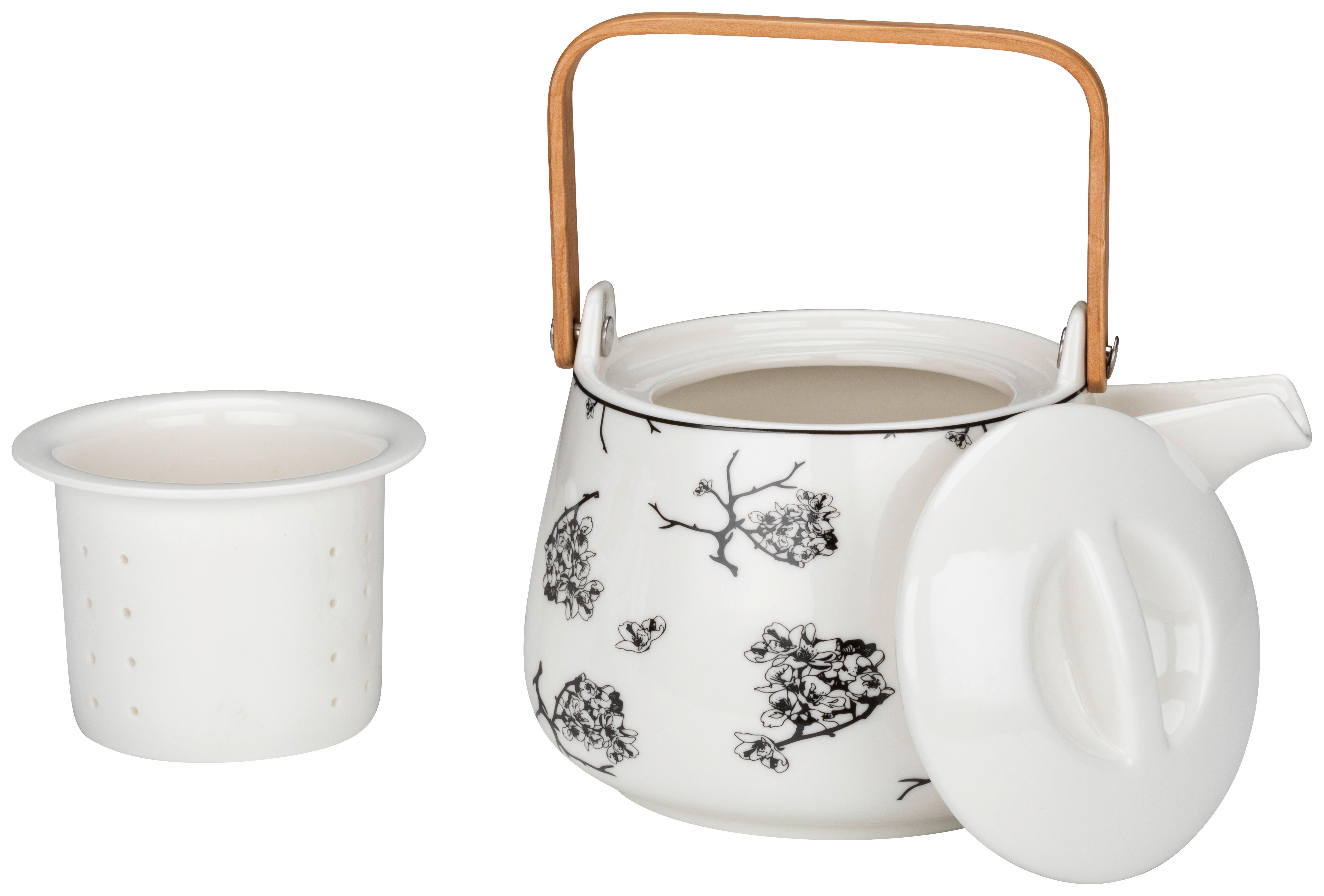 Čajova kanvica Shiva - čierna/biela, Lifestyle, keramika (18/13,5/11cm) - Premium Living