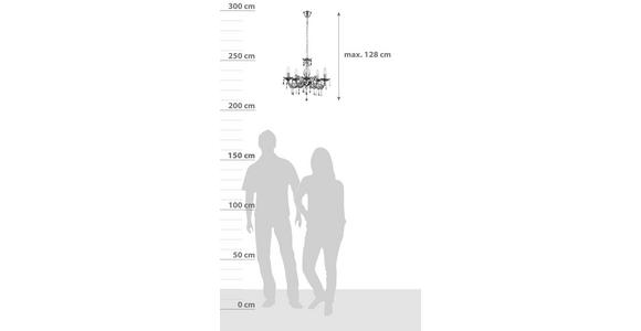 Hängeleuchte Lexi H: 128 cm 5-Flammig - Chromfarben, KONVENTIONELL, Kunststoff/Metall (128cm) - Ondega