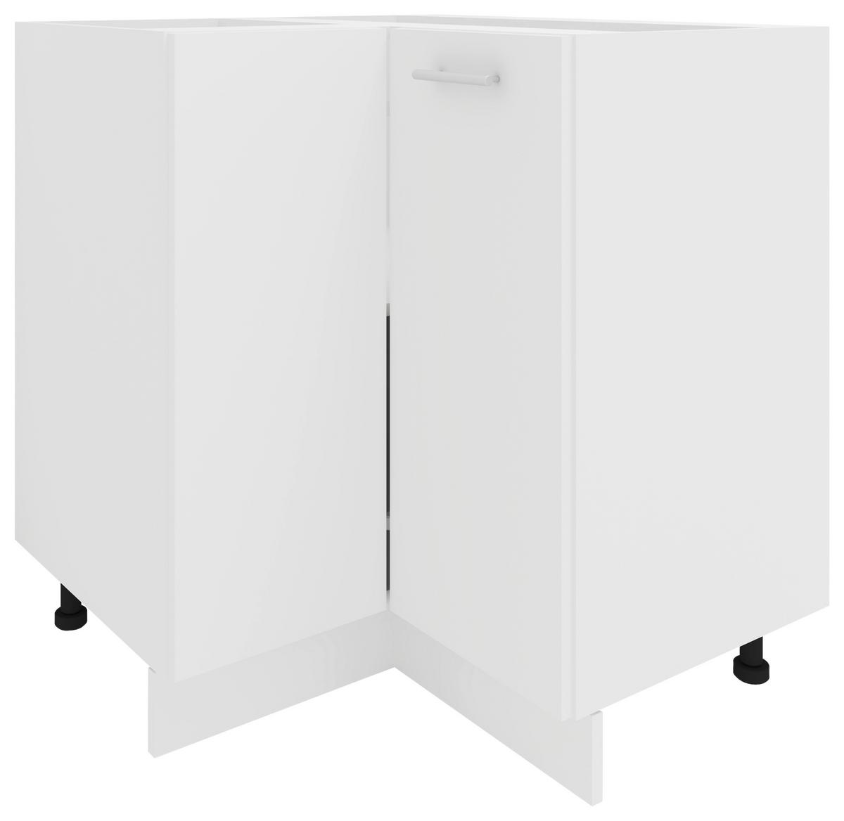 Eckunterschrank Esilo B: 76 cm Weiß - Weiß, KONVENTIONELL, Holzwerkstoff (76/82/76cm) - MID.YOU