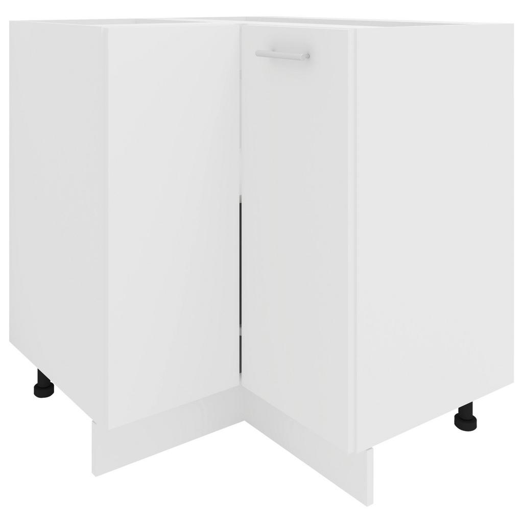 Eckunterschrank Esilo B: 76 cm Weiß