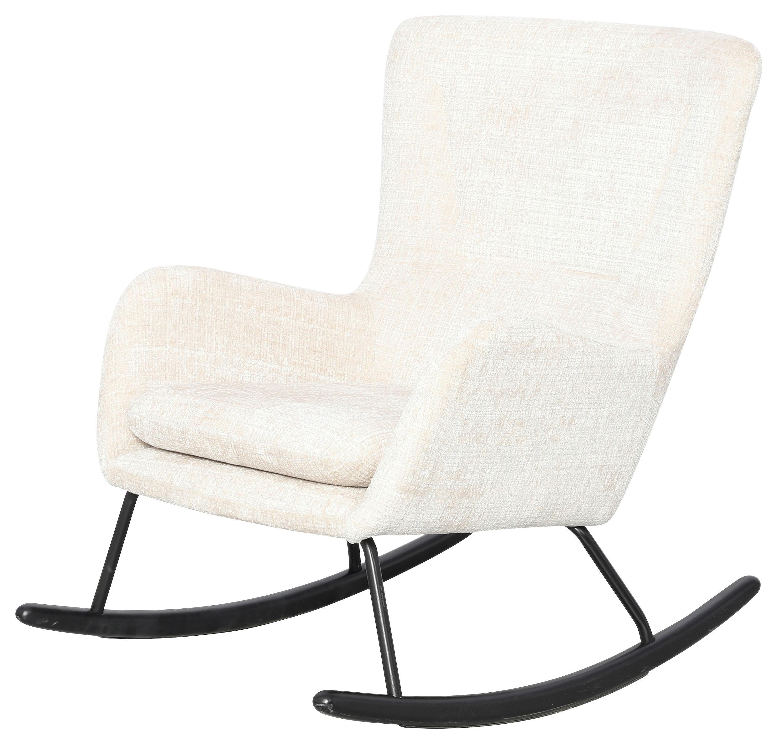 Schaukelstuhl Cremona Beige B: 71 Cm - Beige/Schwarz, MODERN, Holz/Textil (71/93/91cm) - Livetastic