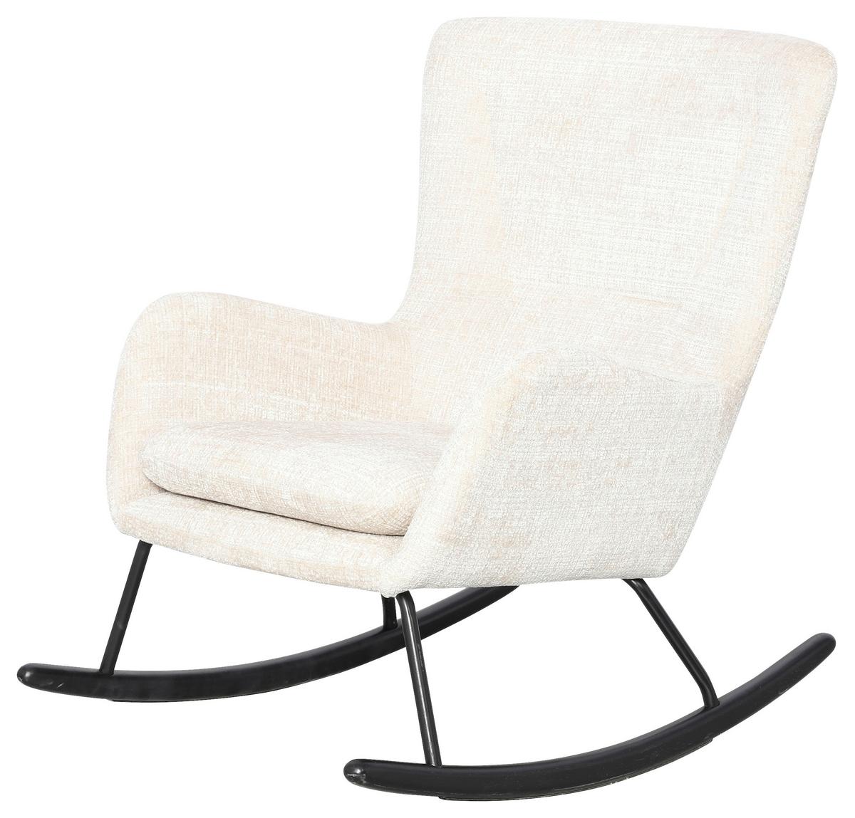 Schaukelstuhl Cremona Beige B: 71 cm - Beige/Schwarz, MODERN, Holz/Textil (71/93/91cm) - Livetastic